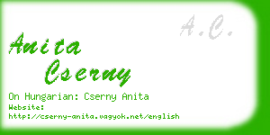 anita cserny business card